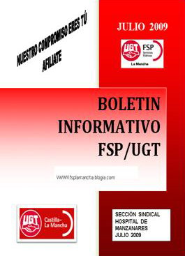 PRESENTACION  BOLETIN  INFORMATIVO FSP/UGT SANIDAD  TERRITORIAL  LA  MANCHA