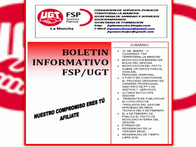 BOLETIN FSP/UGT TERRITORIAL LA MANCHA FEBRERO